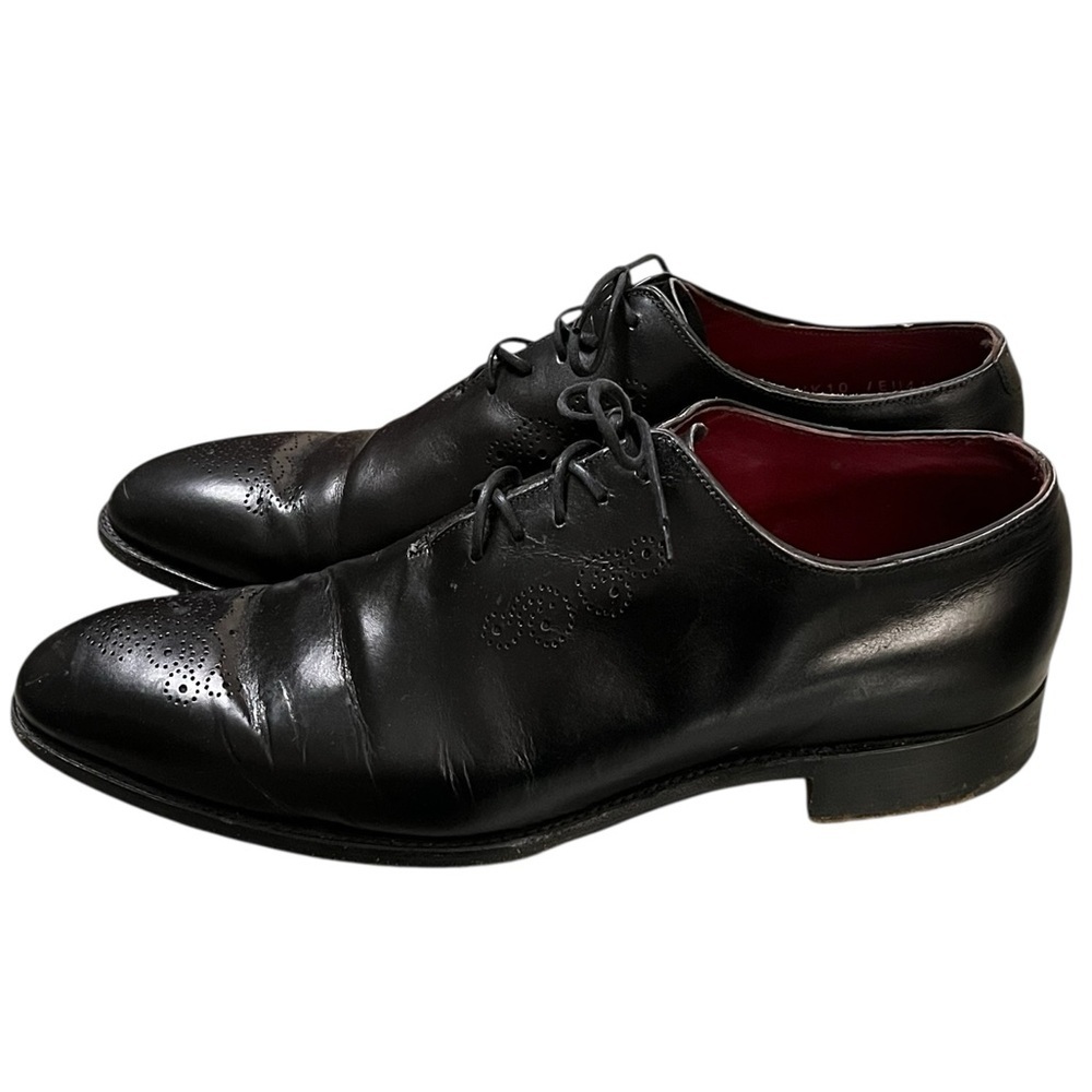 Charles Tyrwhitt men’s black leather lace up oxford dress shoes Made in England